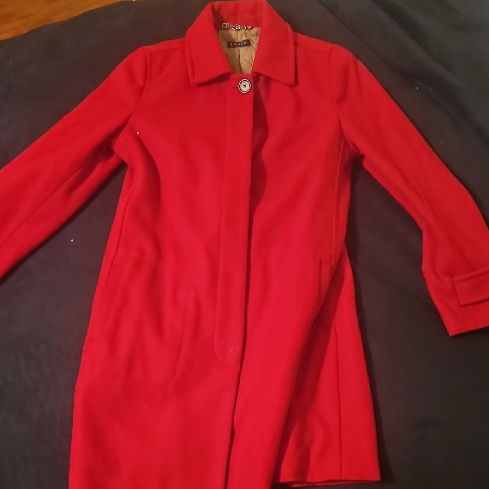 Chic Red Pea Coat Classic Silhouette